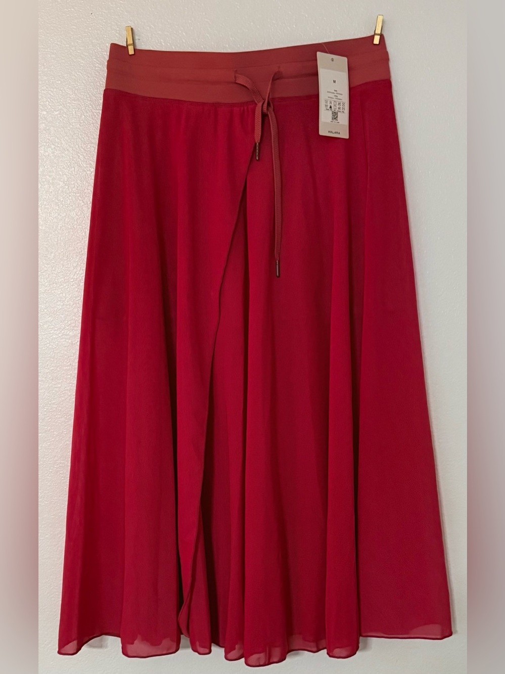 Halara NWT Flowy High Rise 2-in-1 Skort Built In Shorts Raspberry Red M